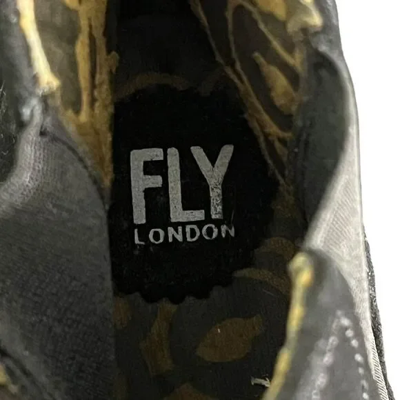 Fly London Women’s size 7. 5-8 US 38 EUR Leather Ankle Zip Boots Wedge Bootie. - Picture 11 of 13